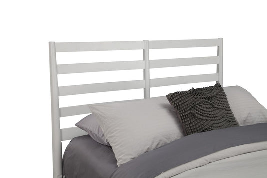 White Slat Back Solid Wood Queen Bed Frame