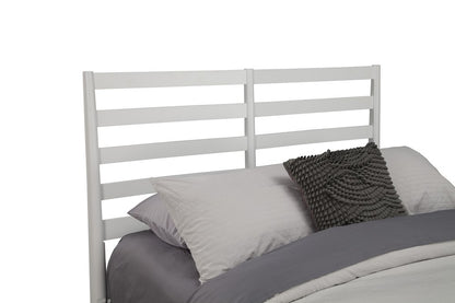 White Slat Back Solid Wood California King Bed Frame
