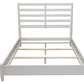 White Slat Back Solid Wood King Bed Frame