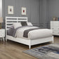 White Slat Back Solid Wood King Bed Frame