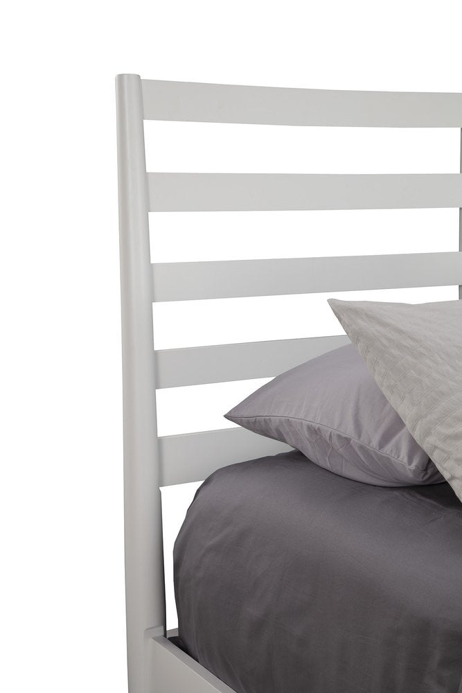 White Slat Back Solid Wood King Bed Frame