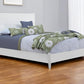 White Carved Geometric Solid Wood King Bed Frame