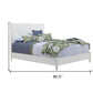 White Carved Geometric Solid Wood King Bed Frame