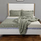 Natural and White Solid Wood And Upholstery California King Bed Frame