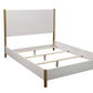 Natural and White Solid Wood And Upholstery California King Bed Frame