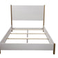 Natural and White Solid Wood And Upholstery California King Bed Frame