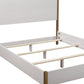 Natural and White Solid Wood And Upholstery California King Bed Frame