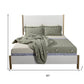 Natural and White Solid Wood And Upholstery King Bed Frame
