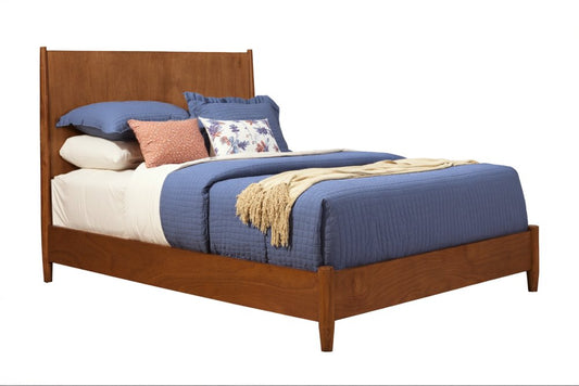 Brown Solid Wood Queen Bed Frame