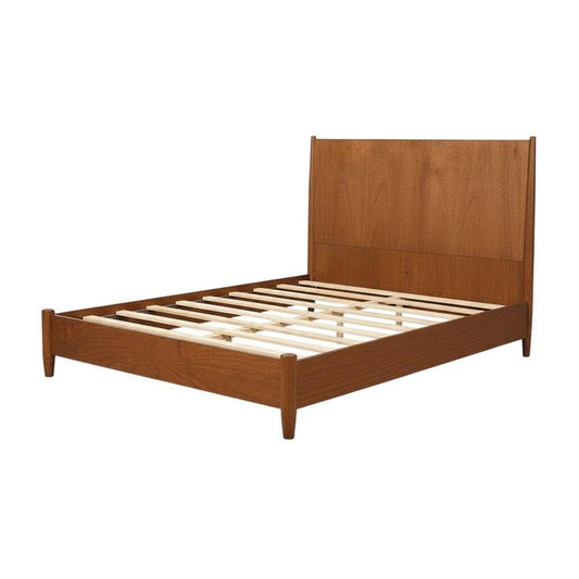 Brown Solid Wood King Bed Frame