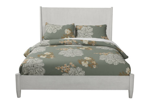 Gray Solid Wood Queen Bed Frame