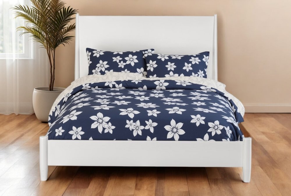 White Solid Wood California King Bed Frame