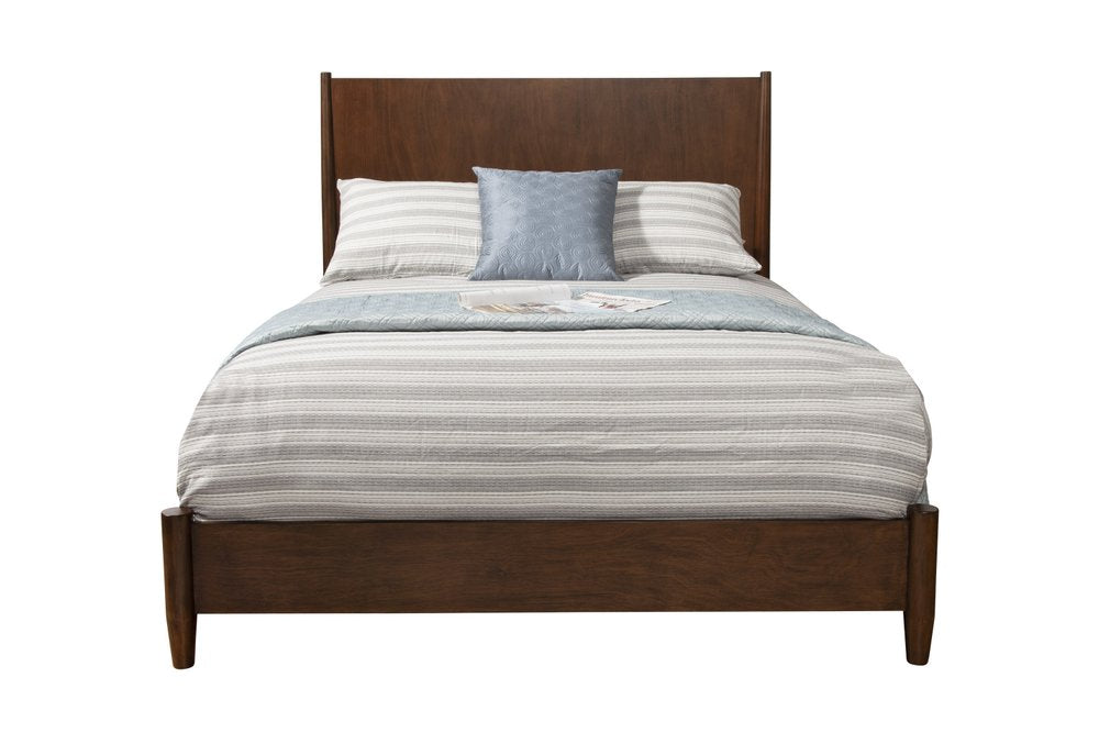 Brown Solid Wood Queen Bed Frame