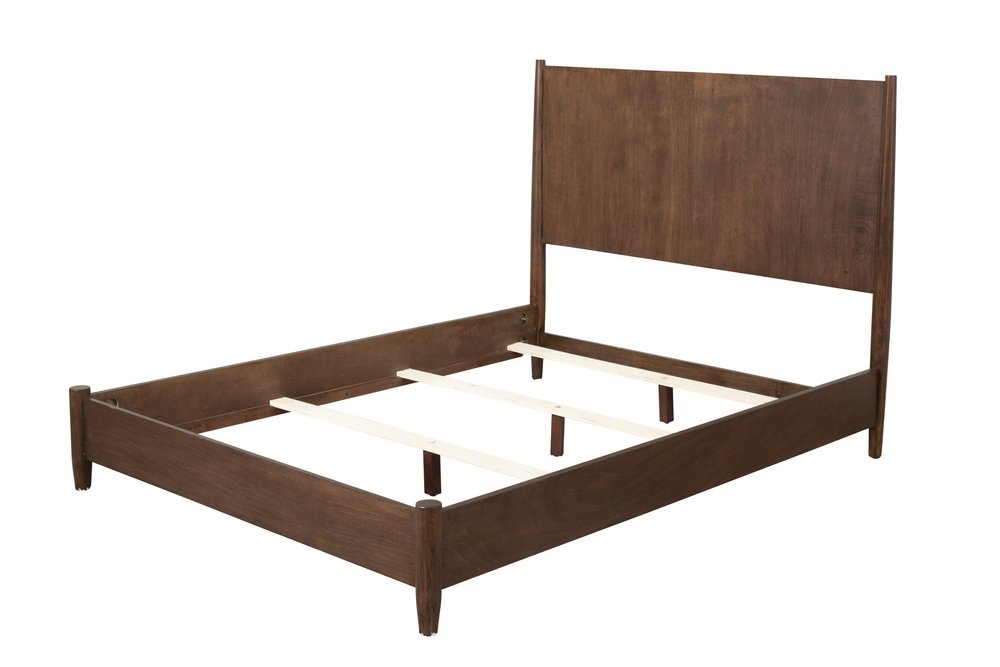 Brown Solid Wood California King Bed Frame