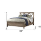 Brown Cross Back Solid Wood Full Bed Frame