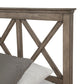 Brown Cross Back Solid Wood Full Bed Frame