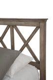 Brown Cross Back Solid Wood Full Bed Frame