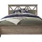 Brown Cross Back Solid Wood Full Bed Frame