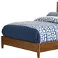 Brown Slat Back Solid Wood Full Bed Frame