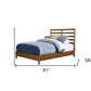 Brown Slat Back Solid Wood Full Bed Frame