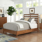 Brown Slat Back Solid Wood Full Bed Frame