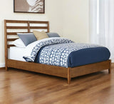 Brown Slat Back Solid Wood Full Bed Frame