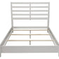 White Slat Back Solid Wood Full Bed Frame