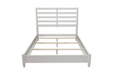 White Slat Back Solid Wood Full Bed Frame