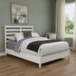 White Slat Back Solid Wood Full Bed Frame