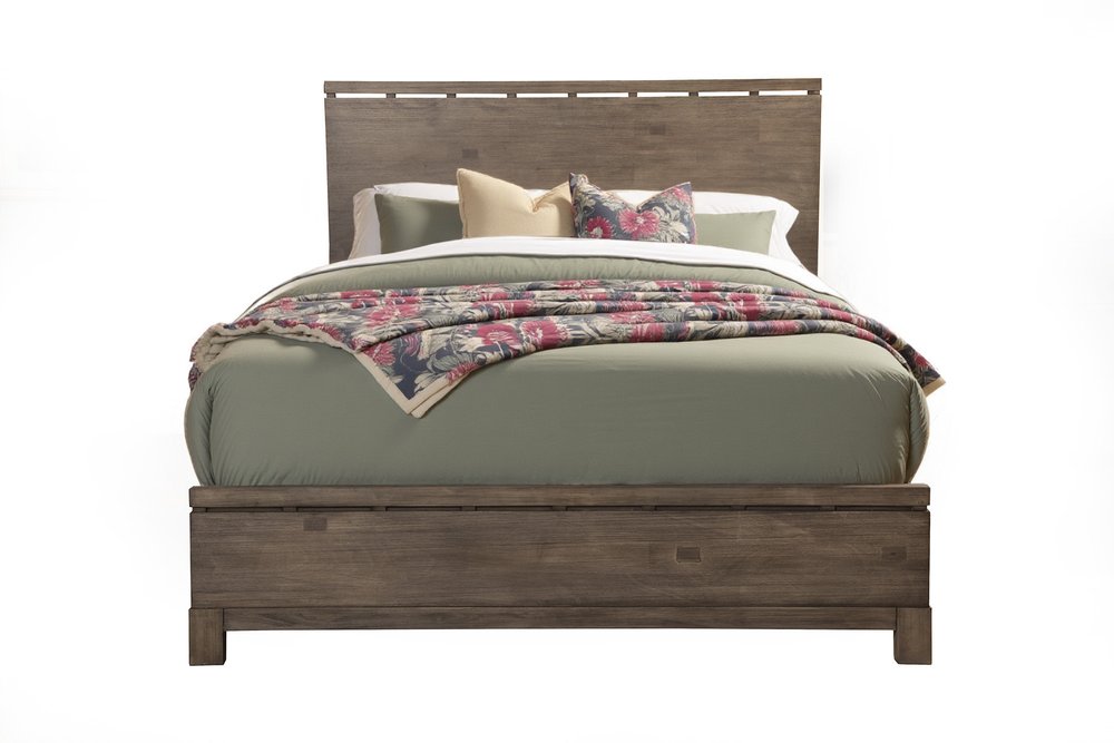 Gray Distressed Solid Wood Full Bed Frame