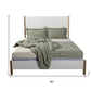 Natural and White Solid Wood And Upholstery Full Bed Frame