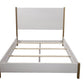 Natural and White Solid Wood And Upholstery Full Bed Frame