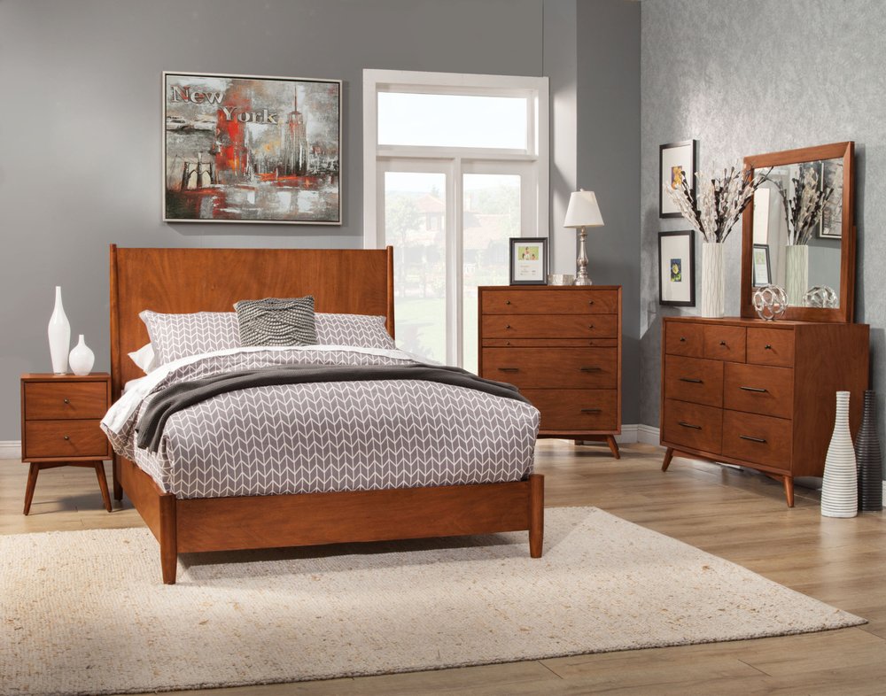 Brown Solid Wood Full Bed Frame