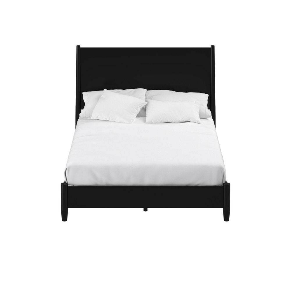 Black Solid Wood Full Bed Frame