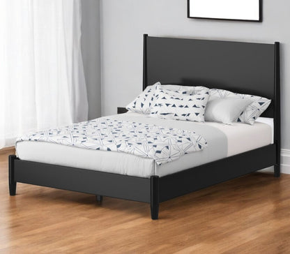 Black Solid Wood Full Bed Frame