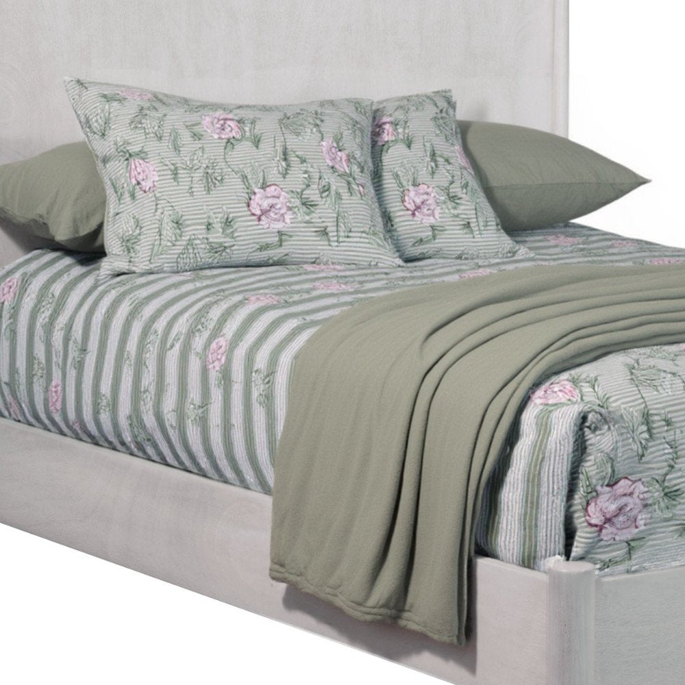 Gray Solid Wood Full Bed Frame