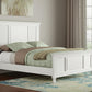 White Ribbed Texture Solid Wood California King Bed Frame