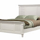 White Ribbed Texture Solid Wood King Bed Frame