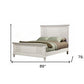 White Ribbed Texture Solid Wood King Bed Frame