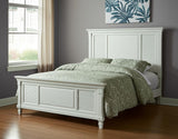 White Ribbed Texture Solid Wood King Bed Frame