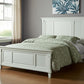 White Ribbed Texture Solid Wood King Bed Frame