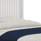 White Ribbed Texture Solid Wood California King Bed Frame