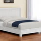 White Ribbed Texture Solid Wood King Bed Frame