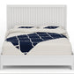 White Ribbed Texture Solid Wood Full Bed Frame