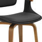 Off White and Natural Upholstered Faux Leather Dining Arm Chair