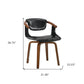 Off White and Natural Upholstered Faux Leather Dining Arm Chair