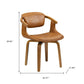 Off White and Natural Upholstered Faux Leather Dining Arm Chair