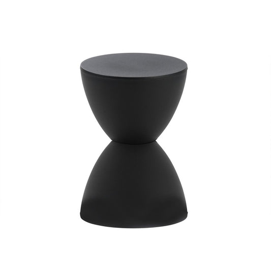 17" Black Heavy Duty Plastic Hourglass Outdoor Side Table