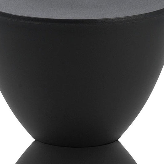 17" Black Heavy Duty Plastic Hourglass Outdoor Side Table