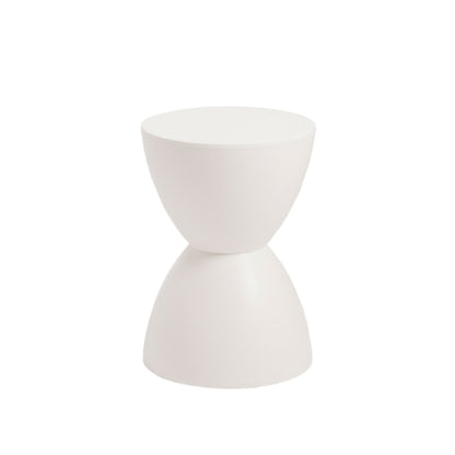 12" White Heavy Duty Plastic Hourglass Indoor Outdoor Side Table